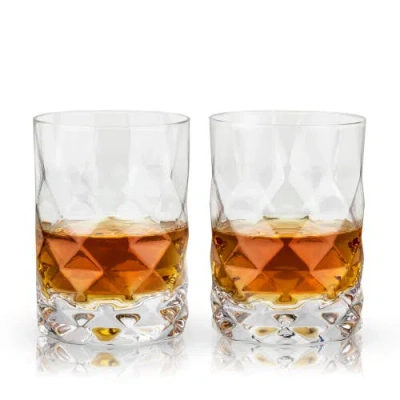 Viski Gem Crystal Tumblers Set Of 2 In Clear
