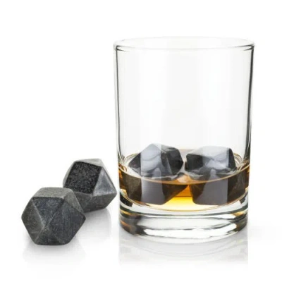 Viski Glacier Rocks Hexagonal Basalt Stones Set Of 4 In Black