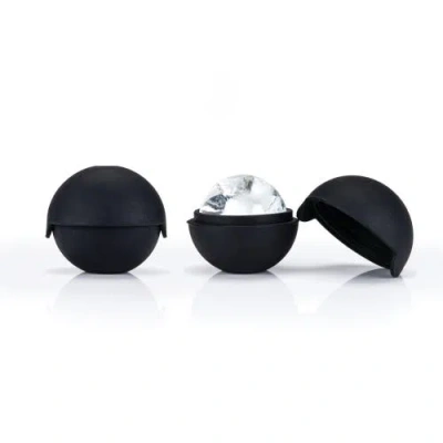 Viski Glacier Rocks Ice Sphere Molds Set Of 4 In Black