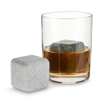 Viski Glacier Rocks Large Soapstone Cubes Set Of 2 In Grey