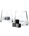 Viski Glacier Rocks Soapstone Cube And Tumbler Set