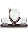 Viski Globe Decanter & Whiskey Tumblers Set