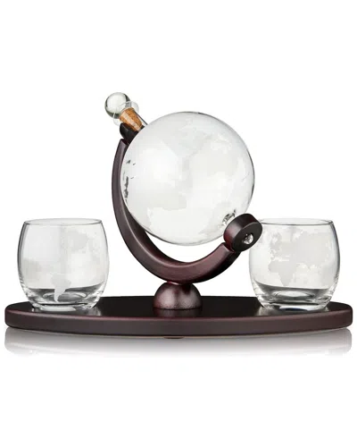 VISKI VISKI GLOBE DECANTER & WHISKEY TUMBLERS SET