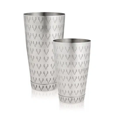 Viski Harrison 2-piece Shake Tins In Stainless Steel In Silver