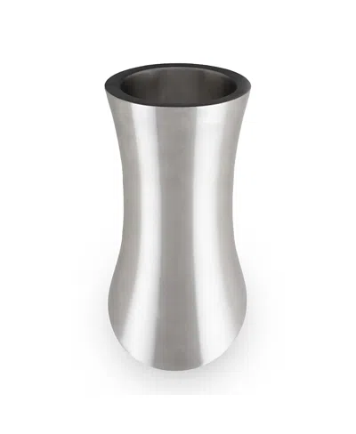 Viski Harrison Convex Bottle Chiller In Silver