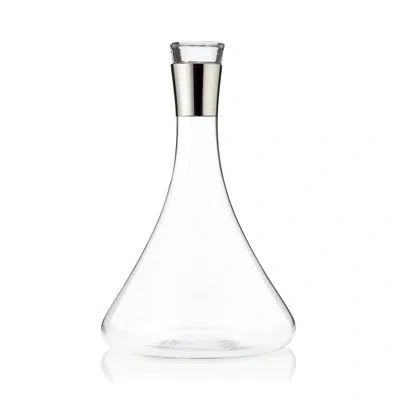 Viski Harrison Irving Chrome-rimmed Crystal Decanter In Clear