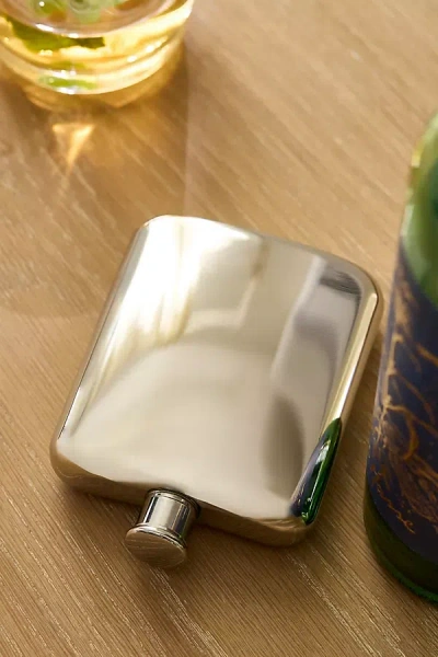Viski Harrison Silver Stainless Steel Flask In Metallic