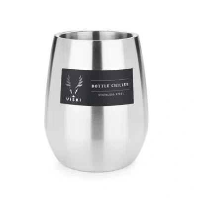 Viski Harrison Stainless Steel Bottle Chiller In Silver