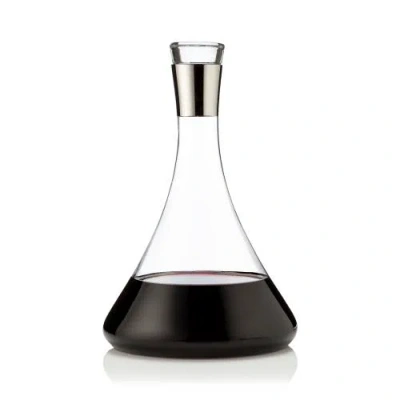 Viski Irving Crystal Decanter With Chrome Rim In Clear