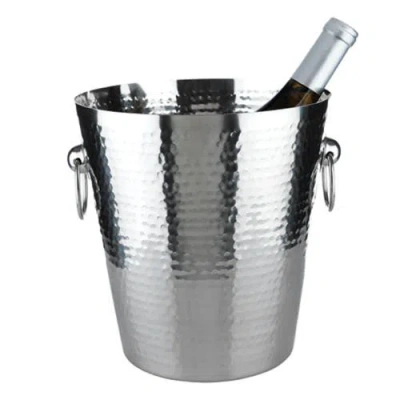 Viski Irving Hammered Ice Bucket In Silver
