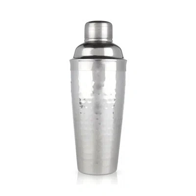Viski Irving Stainless Steel Hammered Cocktail Shaker In Silver