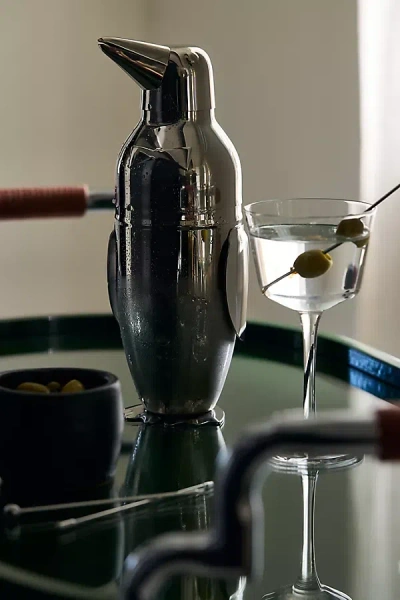 Viski Irving Stainless Steel Penguin Cocktail Shaker In Black