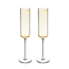 Viski Laurel Crystal Champagne Flutes Set Of 2 In Clear