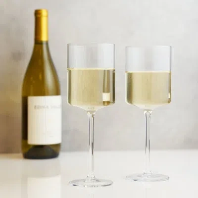 Viski Laurel Crystal White Wine Glasses In Clear