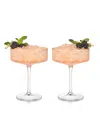 Viski Meridian Crystal Coupe Glasses Set Of 2 In Clear