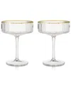 Viski Meridian Coupe Glasses (set Of 2) In Clear