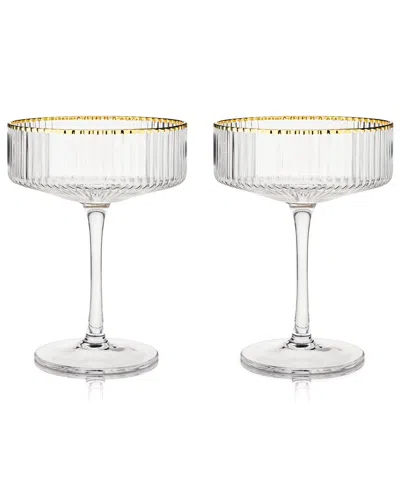 Viski Meridian Coupe Glasses (set Of 2) In Clear