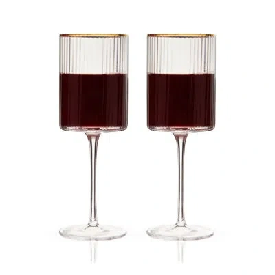 Viski Meridian Crystal Wine Glasses, Set Of 2 In Clear