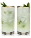 Viski Meridian Highball Glasses In Clear