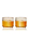 Viski Meridian Crystal Lowball Tumblers In Clear