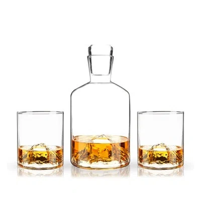 Viski Mountain Crystal Decanter And Tumbler Set In Clear