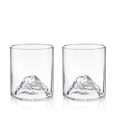 Viski Mountain Crystal Tumblers Set Of 2 In Clear