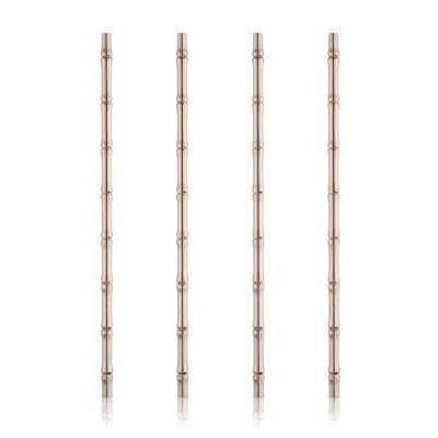 Viski Pacific Bamboo Straws In Copper In Brown