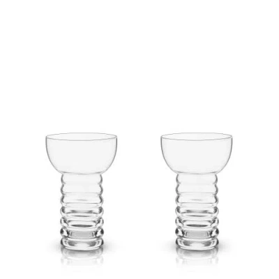 Viski Pacific Crystal Pearl Diver Glasses Set Of 2 In Transparent