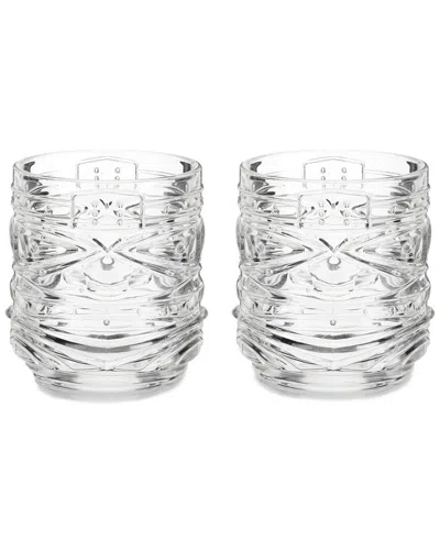 Viski Pacific Crystal Tiki Lowball Tumblers