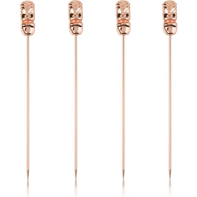 Viski Pacific Tiki Cocktail Picks Set Of 4 In Gold