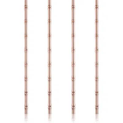 Viski Pacific Wood Straws In Copper