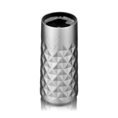 Viski Paragon Stainless Steel Champagne Flute In Obsidian In Silver