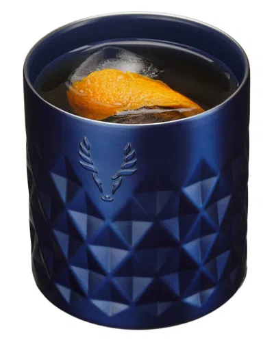Viski Paragon Stainless Steel Rocks Tumbler In Blue