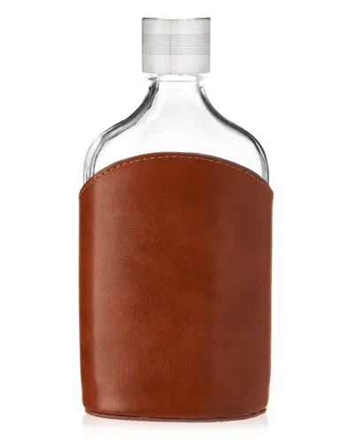 Viski Parker Leather-wrapped Glass Flask In Animal Print