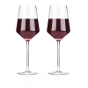 Viski Raye Crystal Angled Bordeaux Glasses Set Of 2 In Clear