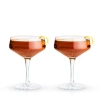 Viski Raye Crystal Angled Coupe Glasses Set Of 2 In Clear