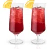 Viski Raye Crystal Angled Hurricane Glasses Set Of 2 In Clear