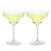 Viski Raye Crystal Angled Margarita Glasses Set Of 2 In Clear