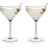 Viski Raye Crystal Angled Martini Glasses Set Of 2 In Clear