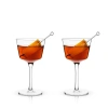 Viski Raye Crystal Angled Nick & Nora Glasses Set Of 2 In Clear
