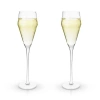 Viski Raye Crystal Angled Prosecco Glasses Set Of 2 In Clear