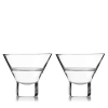 Viski Raye Crystal Heavy Base Martini Glasses Set Of 2 In Clear