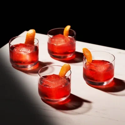 Viski Raye Crystal Negroni Glasses In Clear
