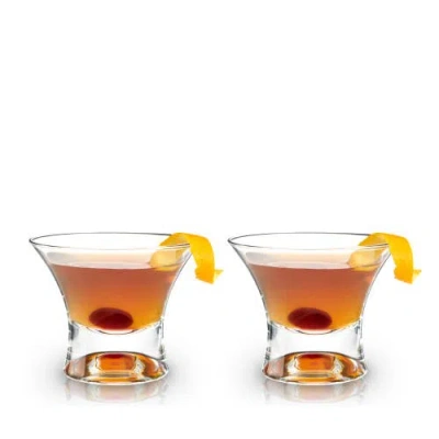 Viski Set Of 2 Raye Manhattan Glasses In Clear