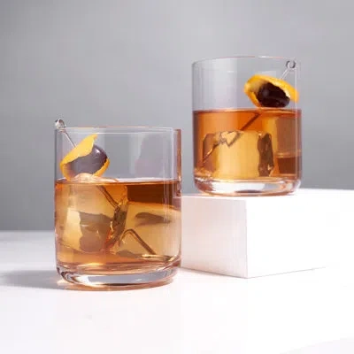 Viski Raye Crystal Tumblers In Clear