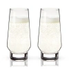 Viski Weighted Stemless Champagne Flutes In Clear