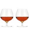 Viski Raye Crystal Wingback Brandy Glasses In Transparent