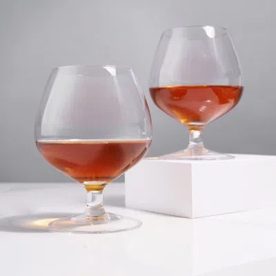 Viski Raye Crystal Wingback Brandy Glasses In Clear