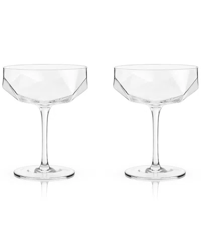 Viski Raye Faceted Crystal Coupe
