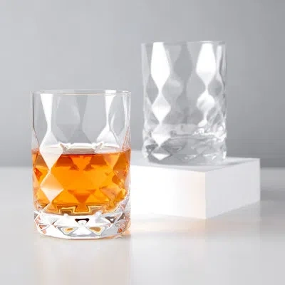 Viski Raye Gem Crystal Tumblers In Clear